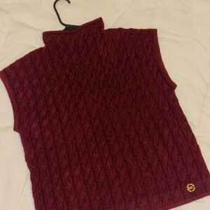 Michael Kors Maroon Cowl Neck Sweater Vest